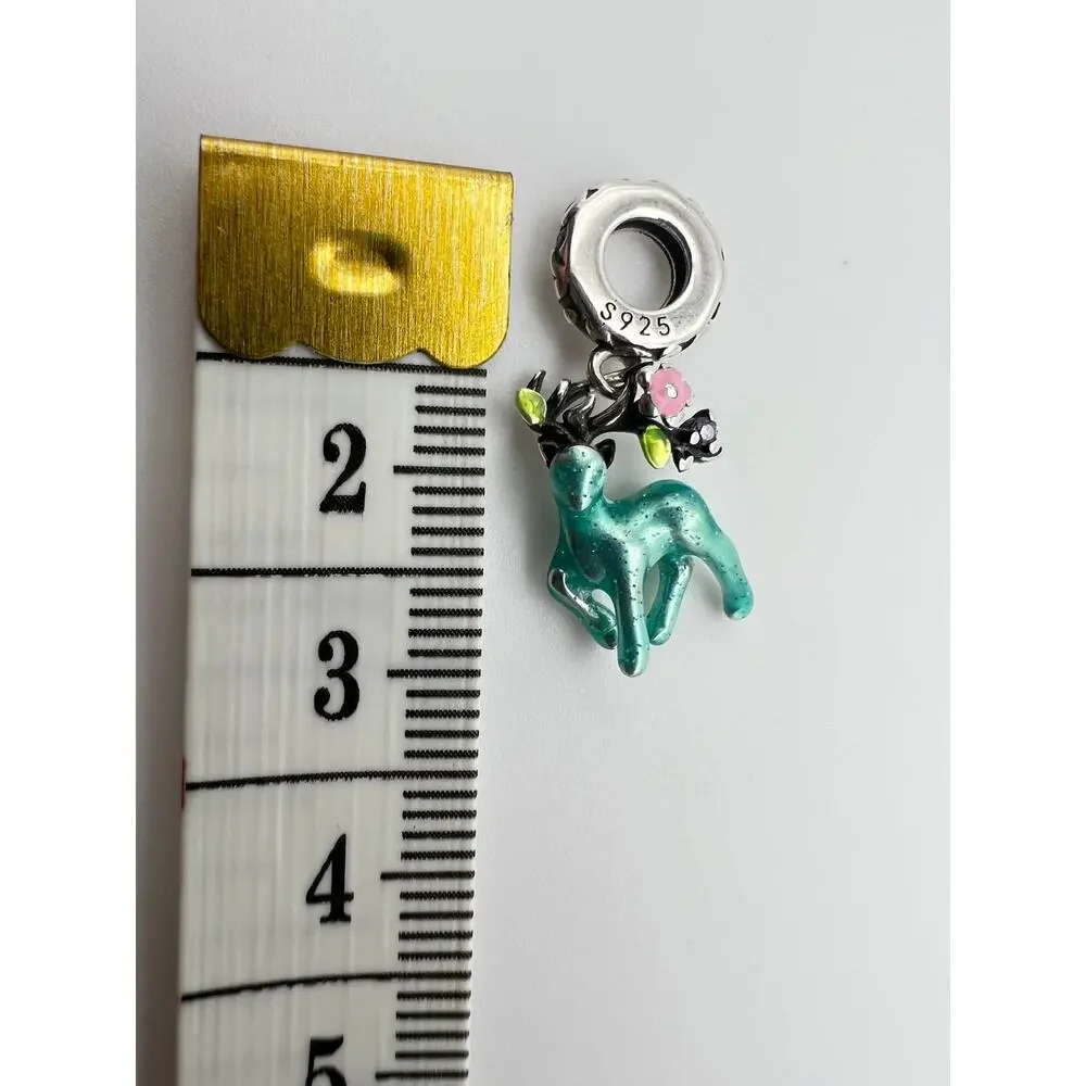 NEW Glow-in-the-Dark Floral Stag Deer Charm for European Bracelet